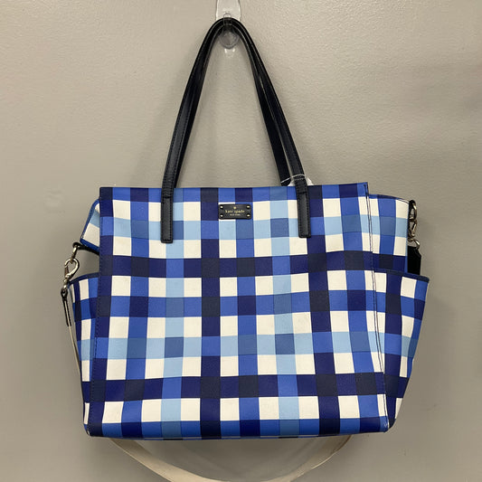 Diaper Bag Designer By Kate Spade In Plaid Pattern, Size:Large
