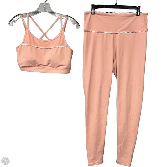 Athletic Pants 2pc By Mono B In Pink & White, Size: L