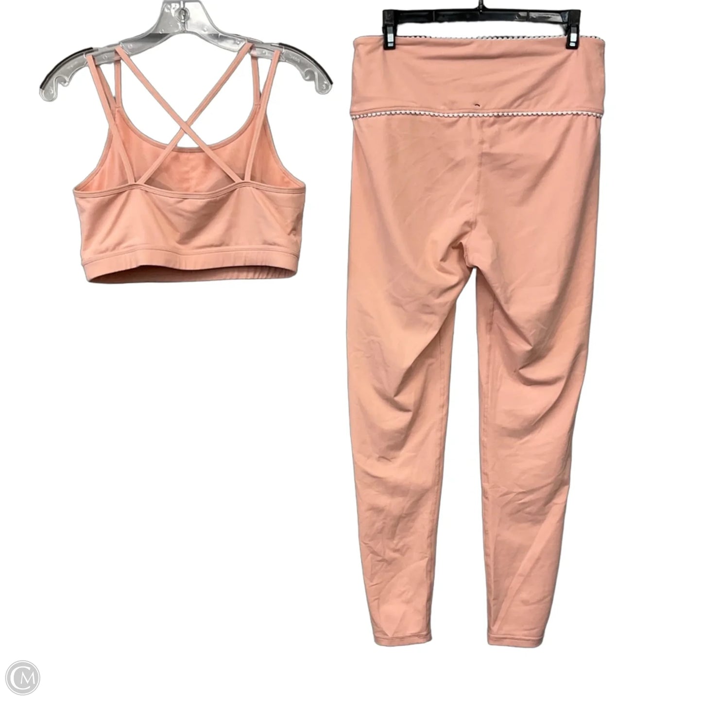 Athletic Pants 2pc By Mono B In Pink & White, Size: L