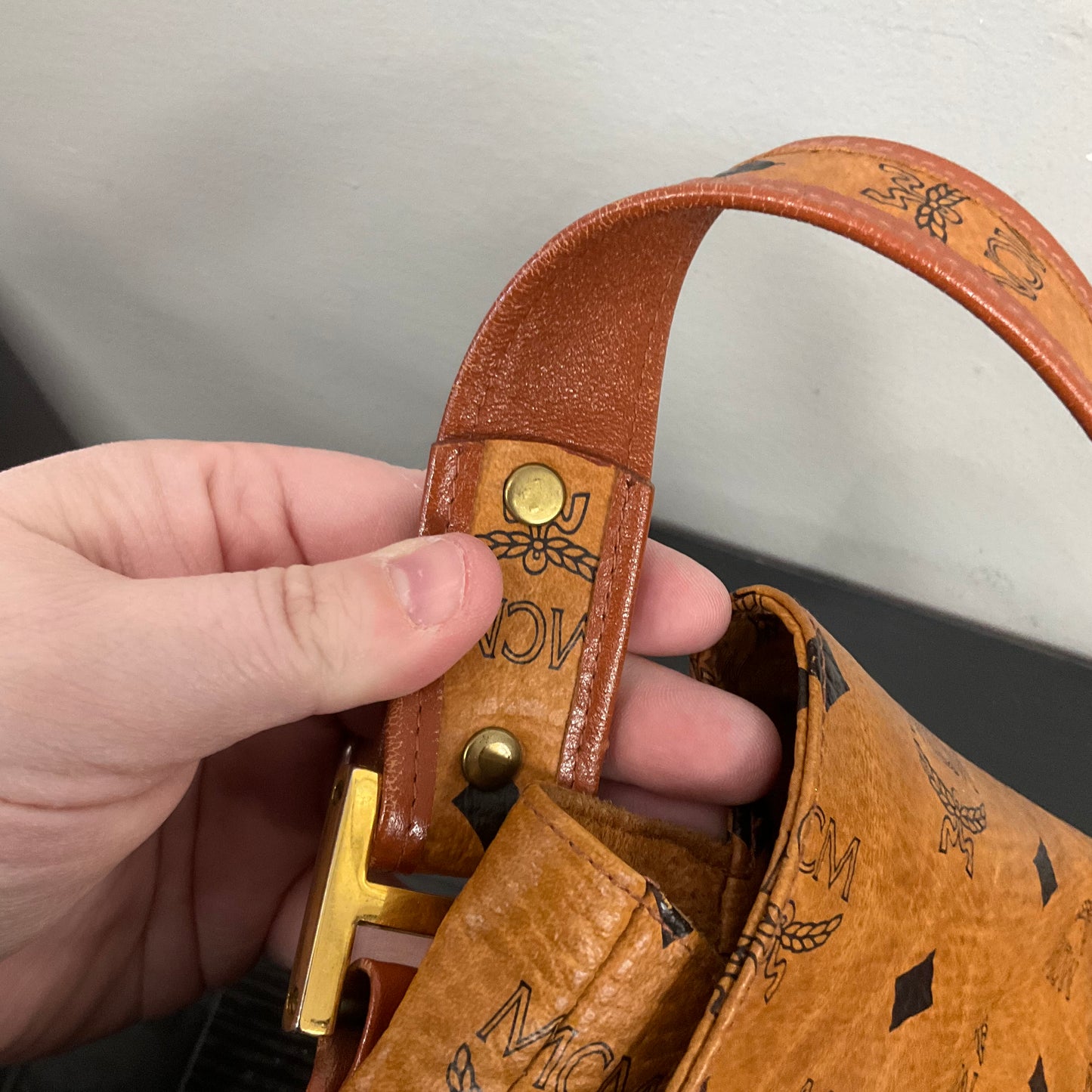 CROSSBODY LUXURY DESIGNER by MCM In BROWN, Size: LARGE