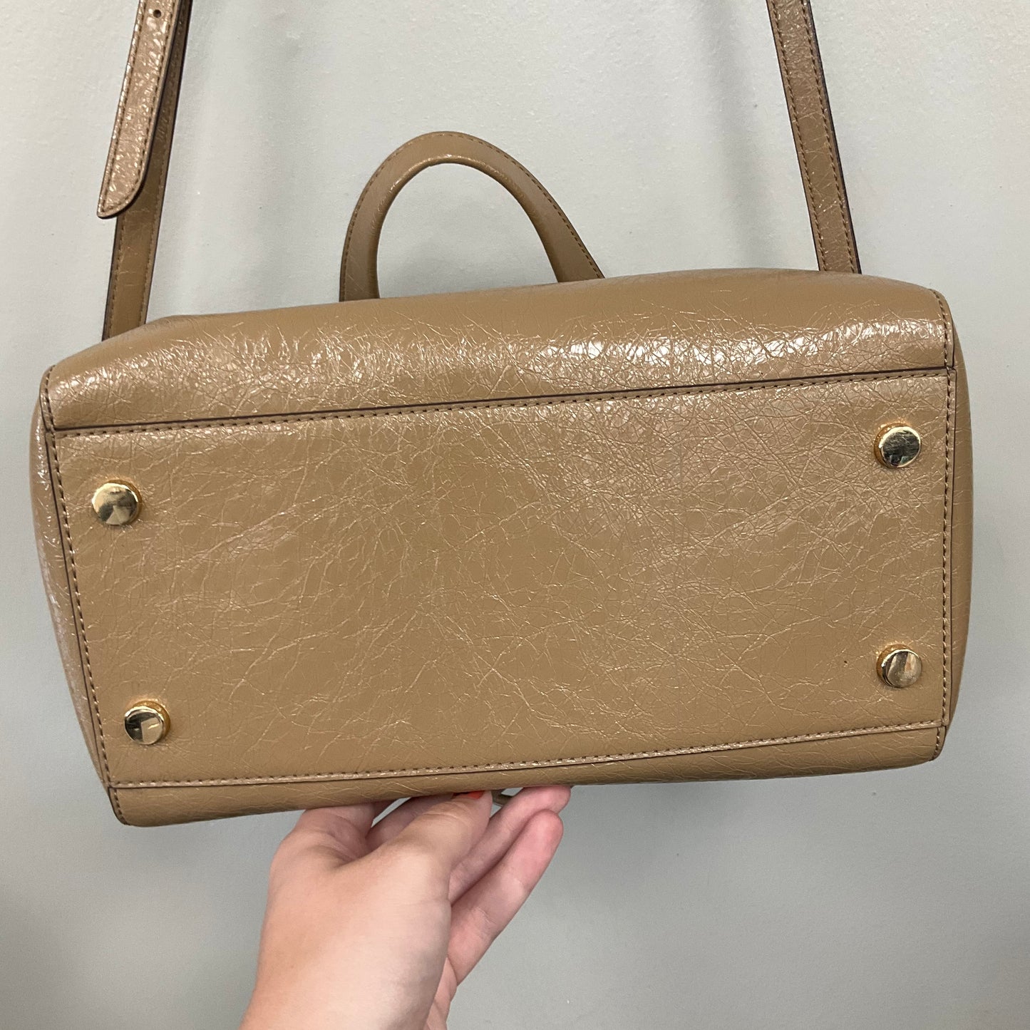 Handbag Designer By Michael Kors In Tan, Size:Medium