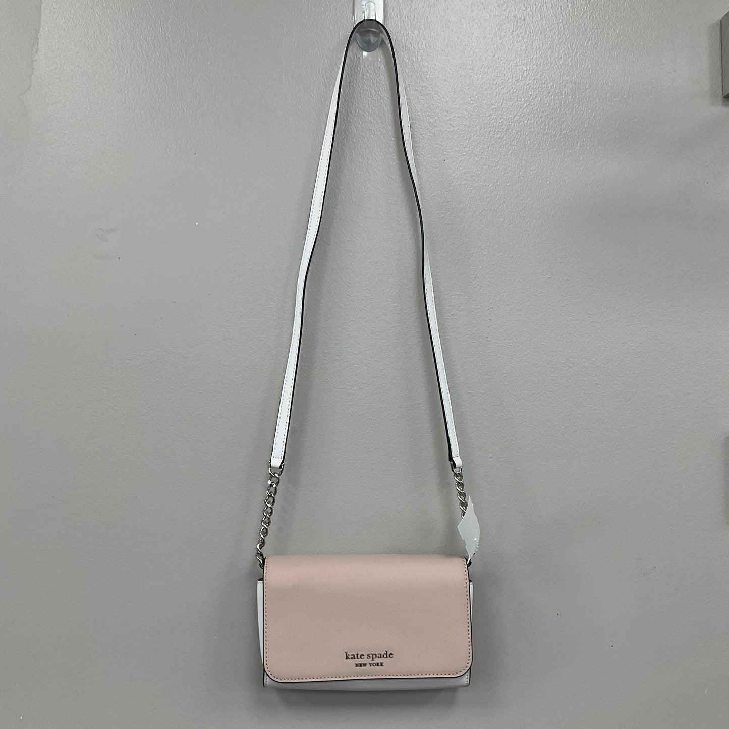 Crossbody Designer By Kate Spade In Tan & White, Size:Small