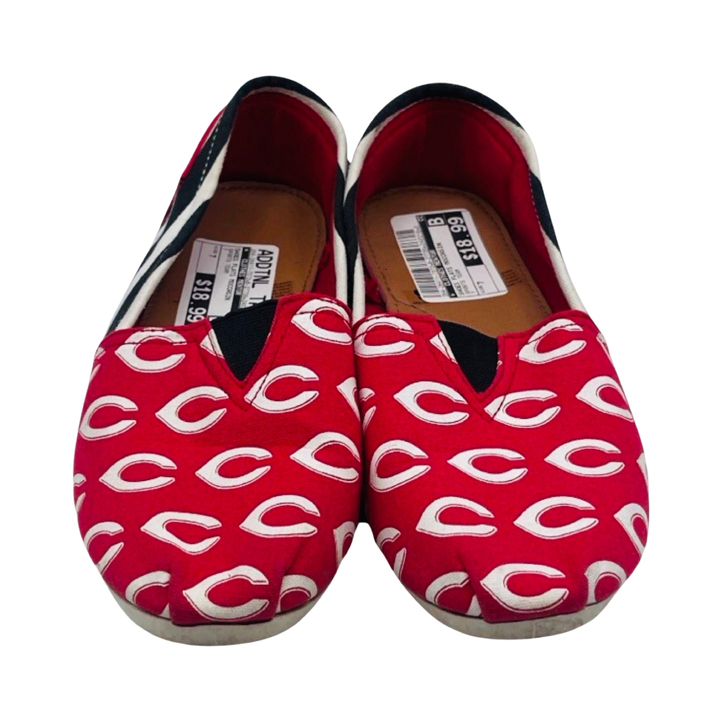 Cincinnati Reds Red with White C's Shoes Flats Moccasin By Clothes Mentor  Size: 7