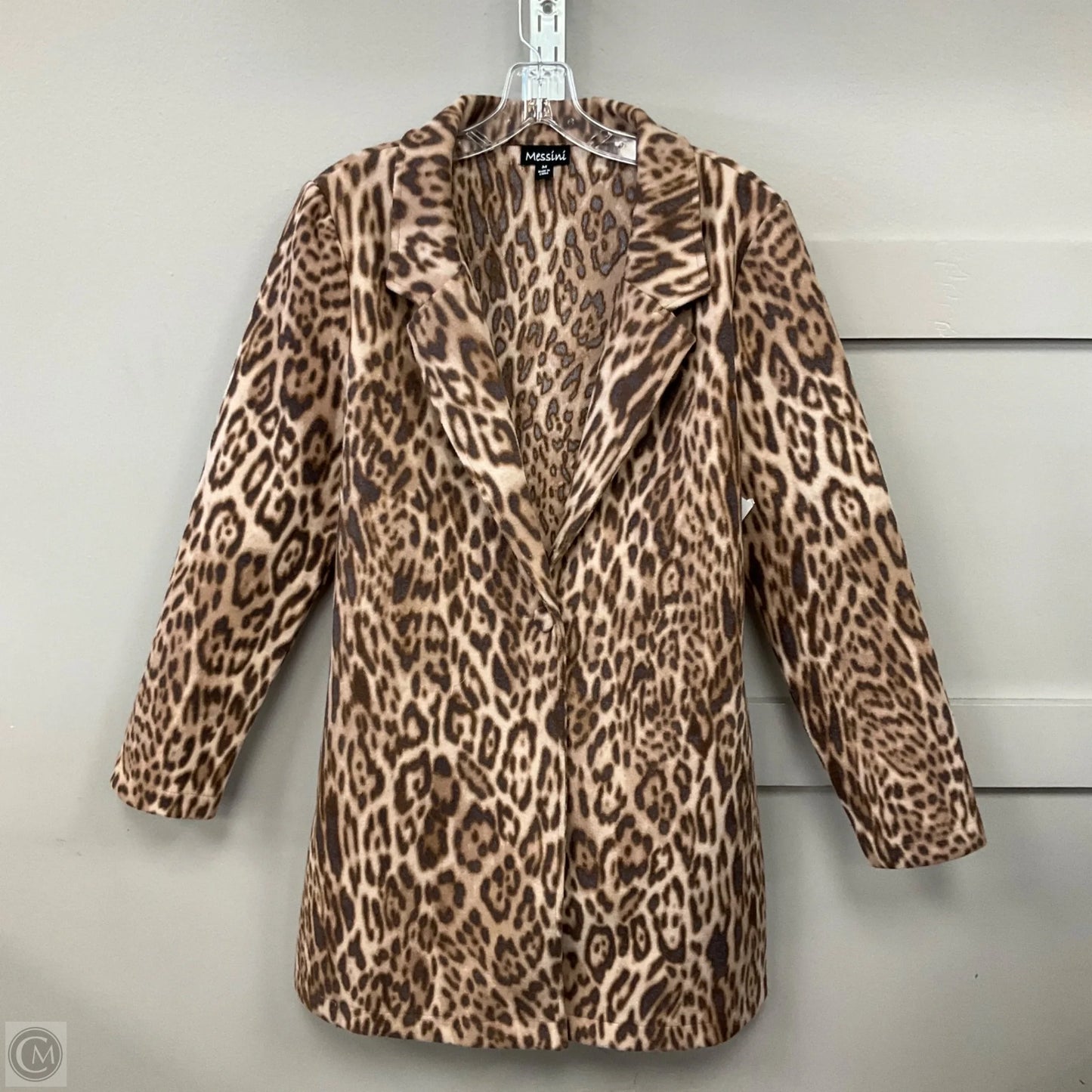 Coat Peacoat By Clothes Mentor In Animal Print, Size: M