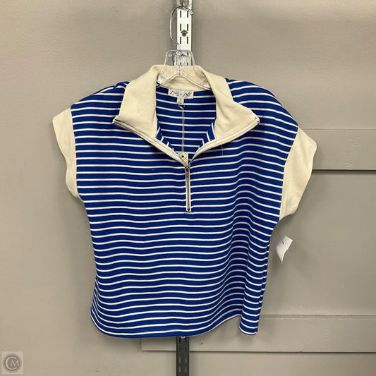 Top Short Sleeve By She + Sky In Blue & Cream, Size: S