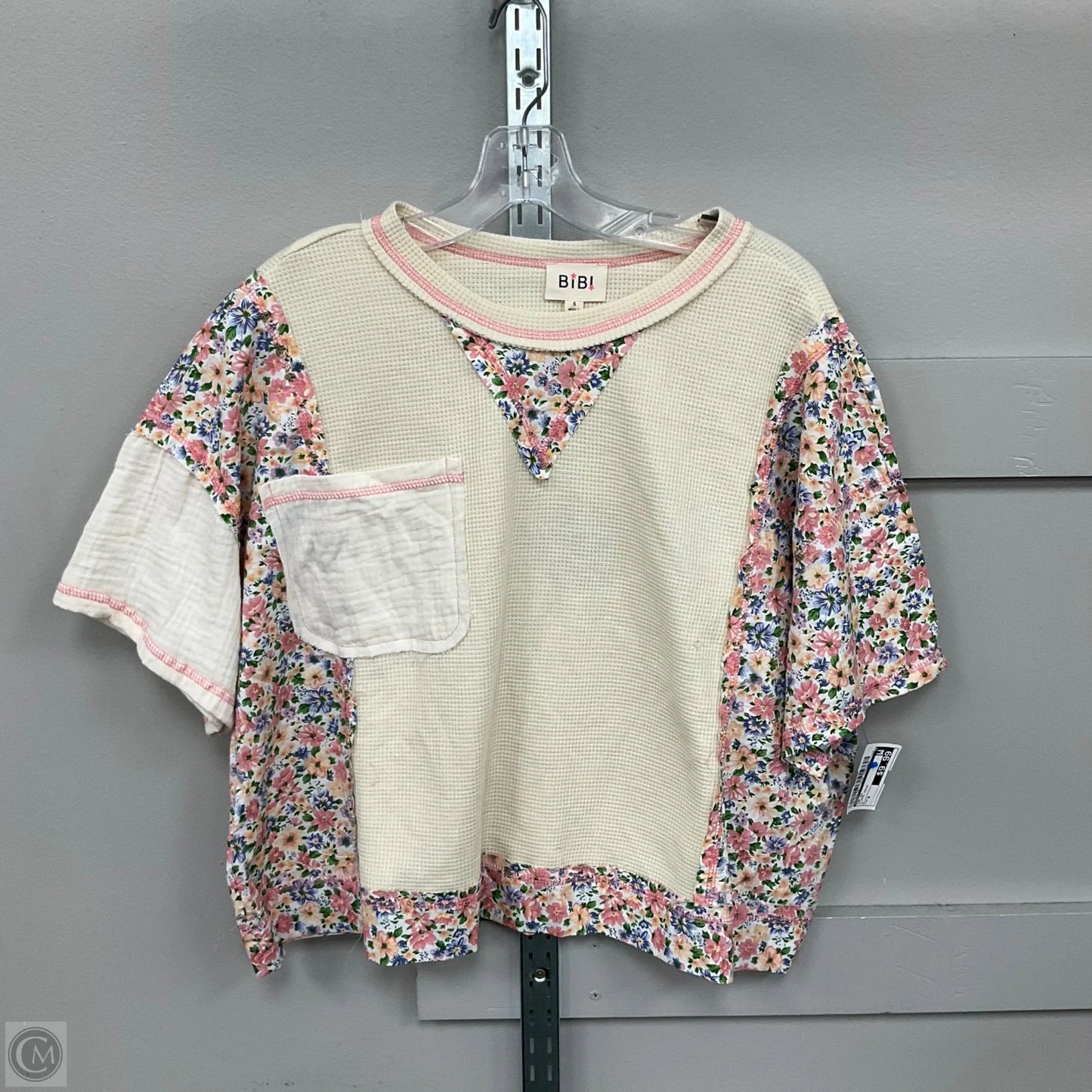 Top Short Sleeve By Bibi In Floral Print, Size: S