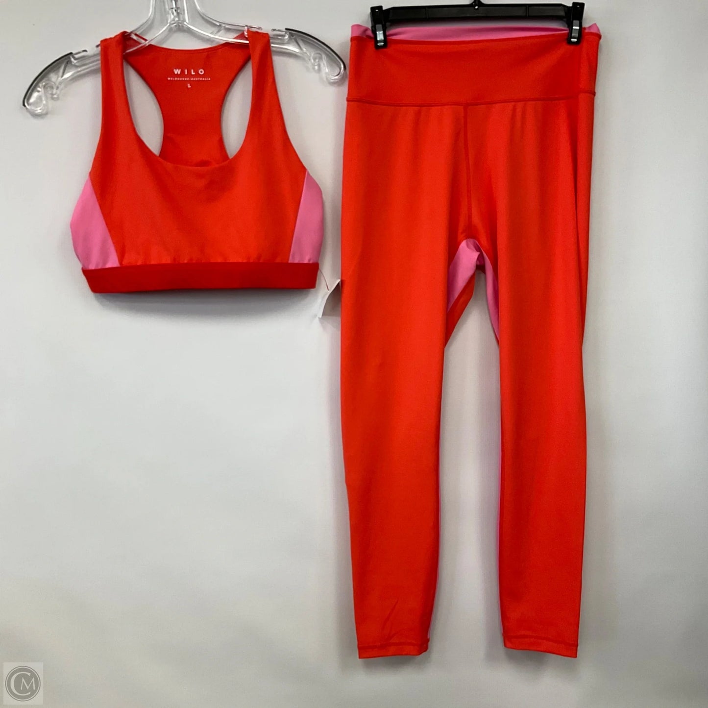 Athletic Pants 2pc By Wilo In Orange & Pink, Size: L