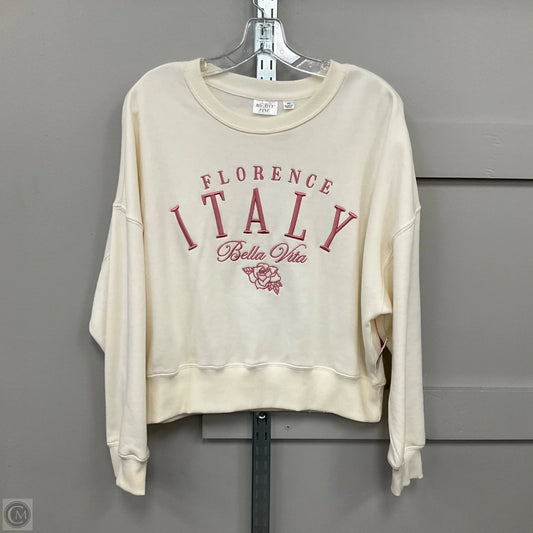 Sweatshirt Crewneck By Mighty Fine In Pink & Tan, Size: M
