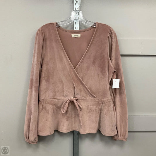 Top Long Sleeve By Madewell In Pink, Size: L