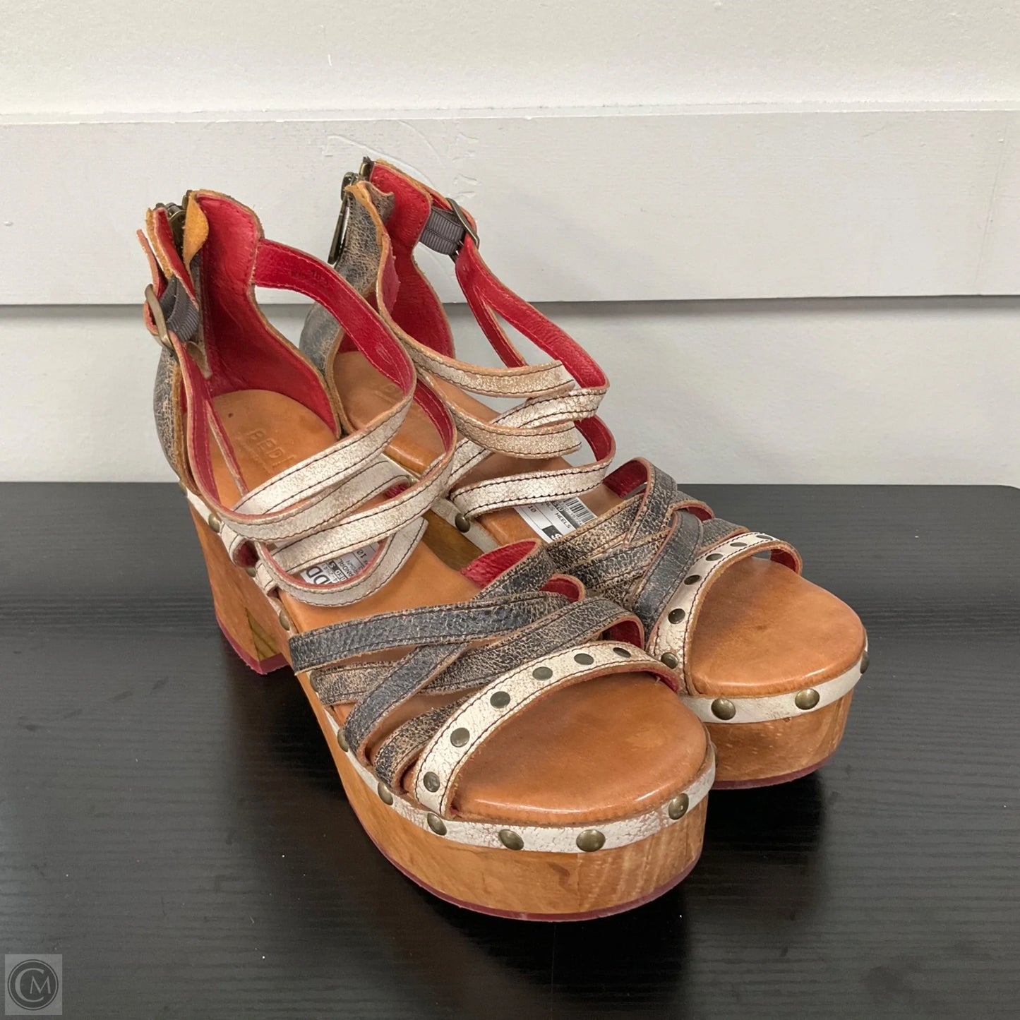 Sandals Heels Wedge By Bed Stu In Brown, Size: 10