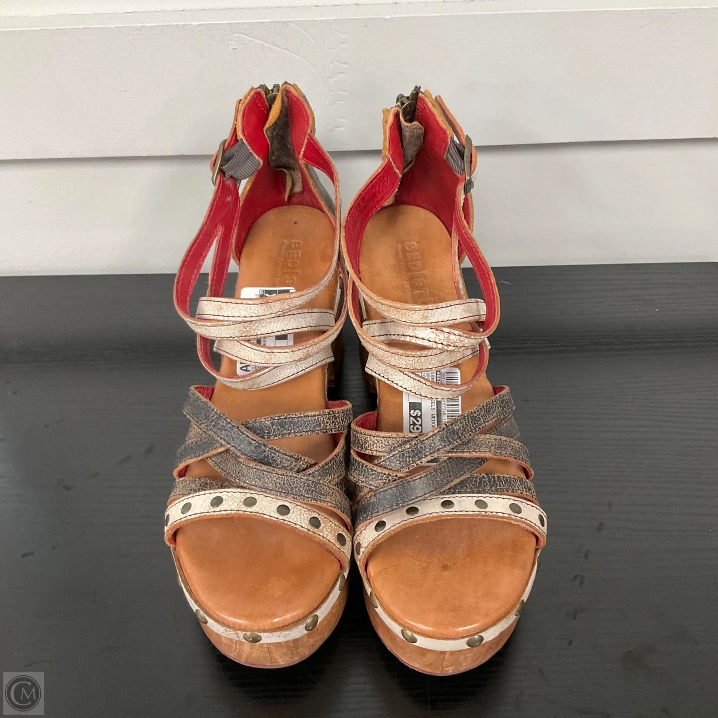 Sandals Heels Wedge By Bed Stu In Brown, Size: 10