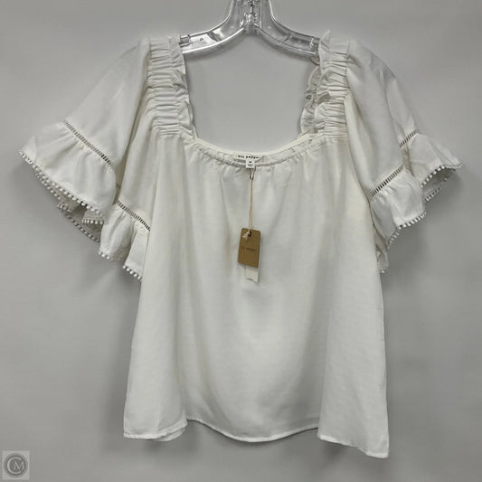 Blouse Short Sleeve By Blu Pepper In White, Size: M