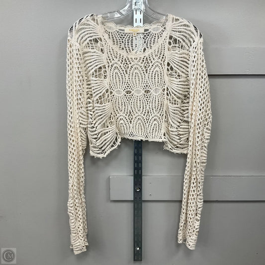 Top Long Sleeve By Rebellion In Cream, Size: Xl