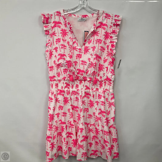 Dress Casual Short By Vineyard Vines In Pink & White, Size: L