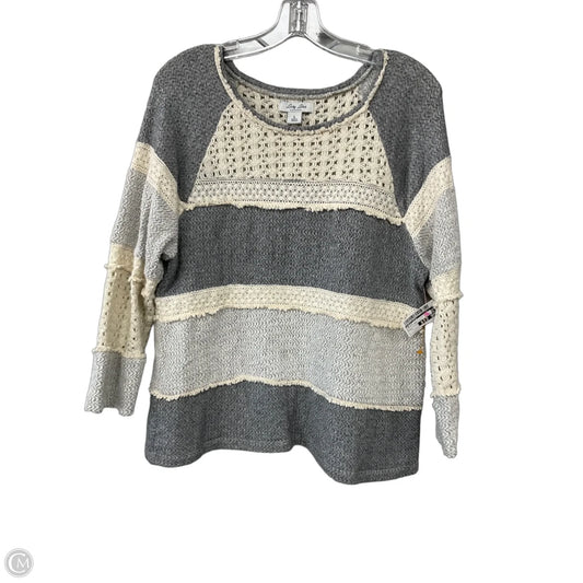 Top Long Sleeve By Lucky Lotus In Cream & Grey, Size: L