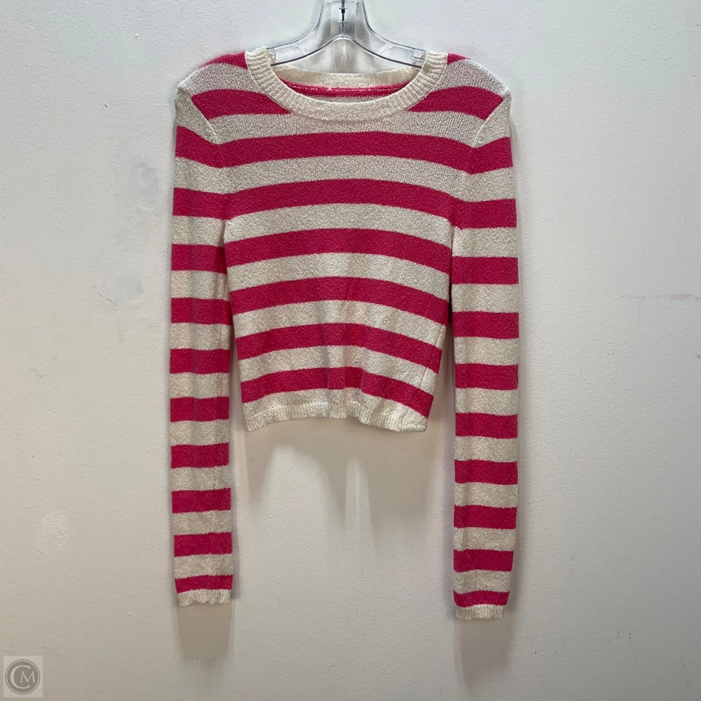 Top Long Sleeve By Aerie In Striped Pattern, Size: M