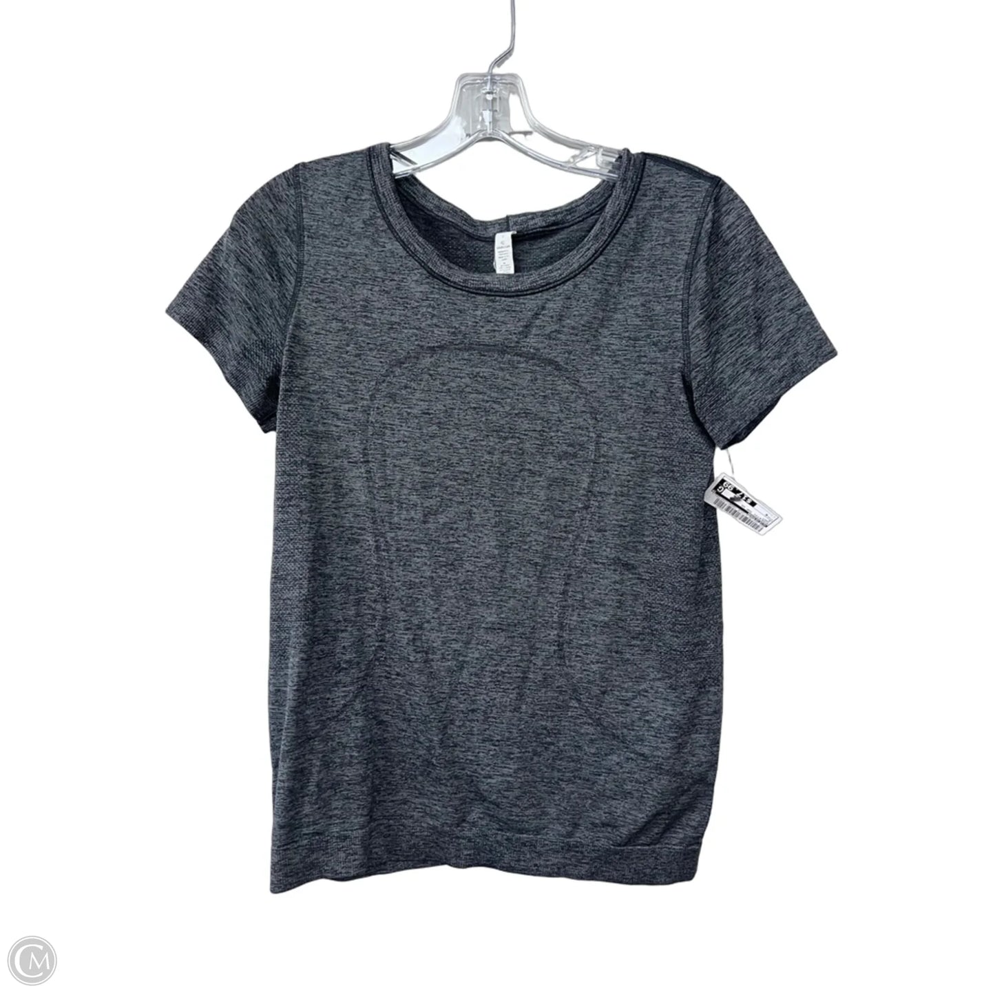 Athletic Top Short Sleeve By Lululemon In Grey, Size: 6