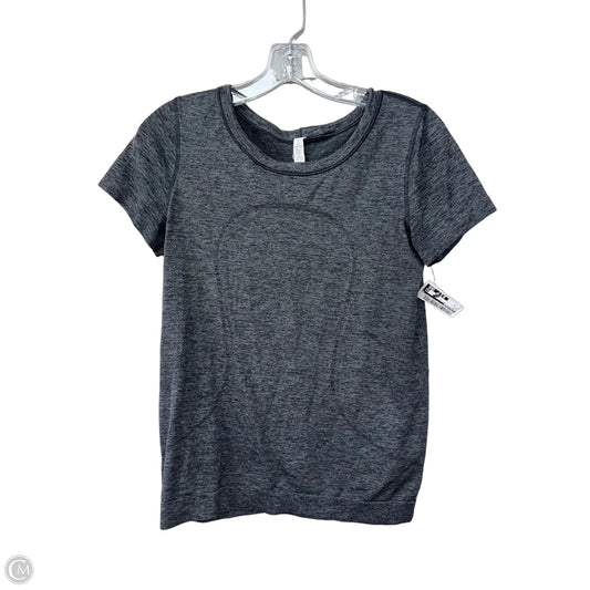Athletic Top Short Sleeve By Lululemon In Grey, Size: 6
