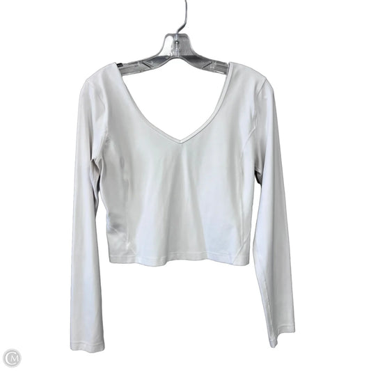Athletic Top Long Sleeve Crewneck By Lululemon In White, Size: 10