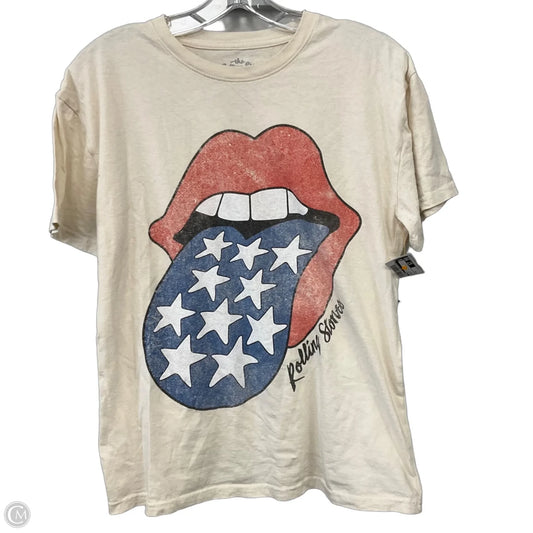 Top Short Sleeve By Cmf In Beige, Size: L