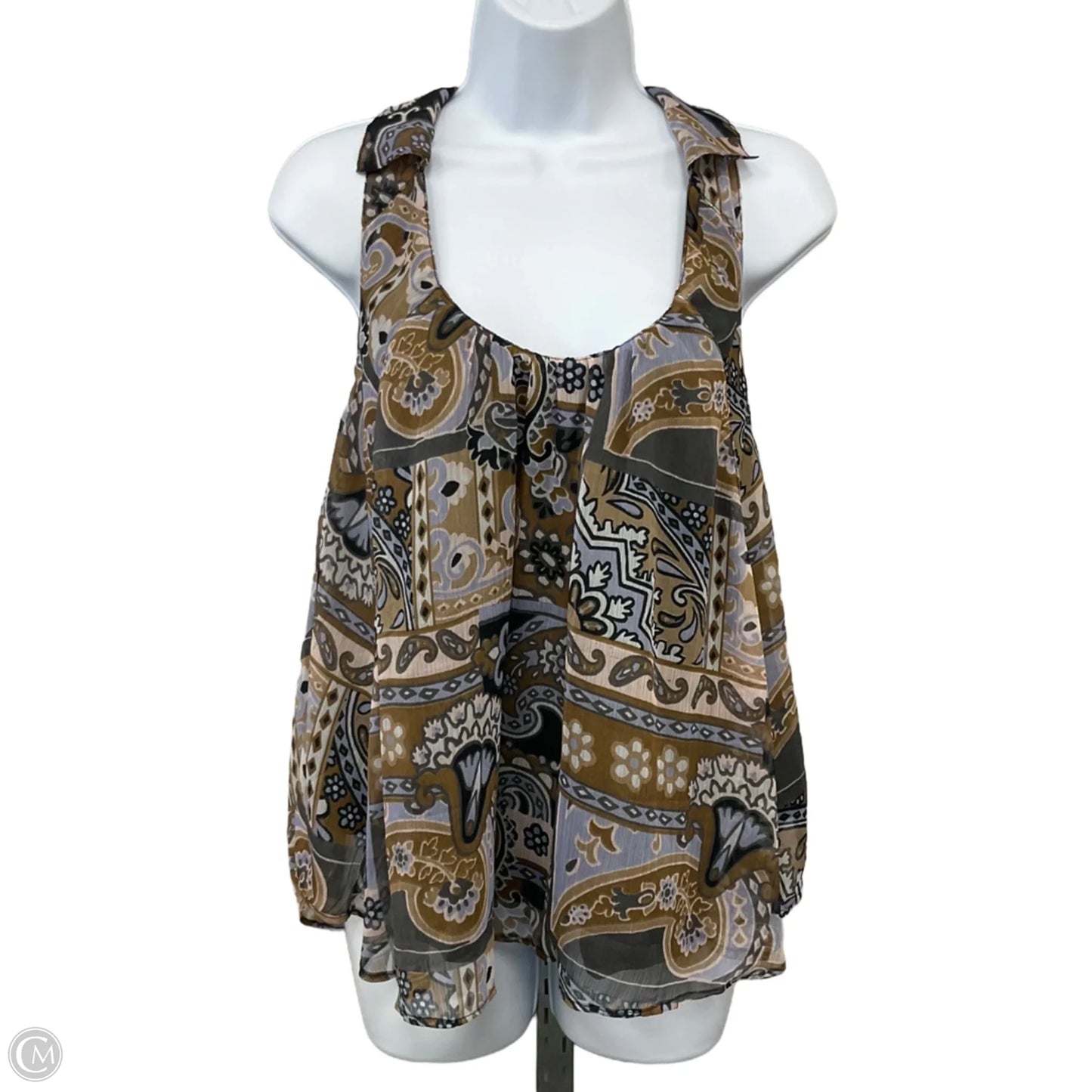 Top Sleeveless By Free People In Brown & Cream, Size: M