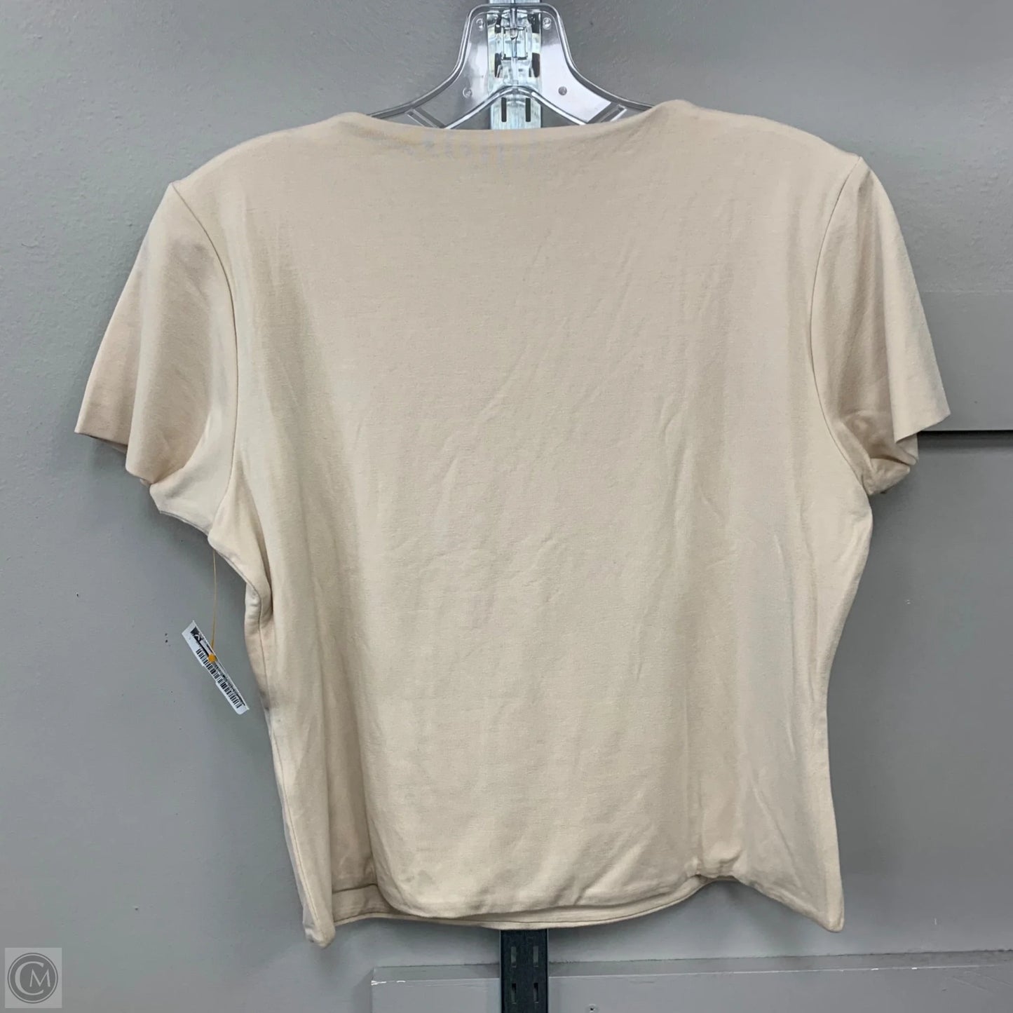 Top Short Sleeve Basic By Re Ona In Beige, Size: L