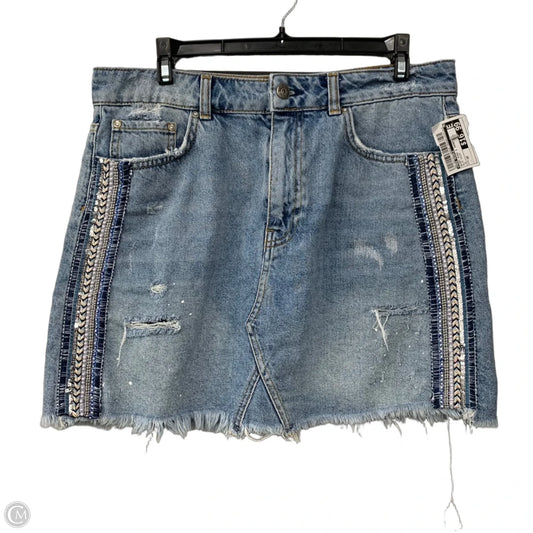 Skirt Mini & Short By Free People In Blue Denim, Size: 10