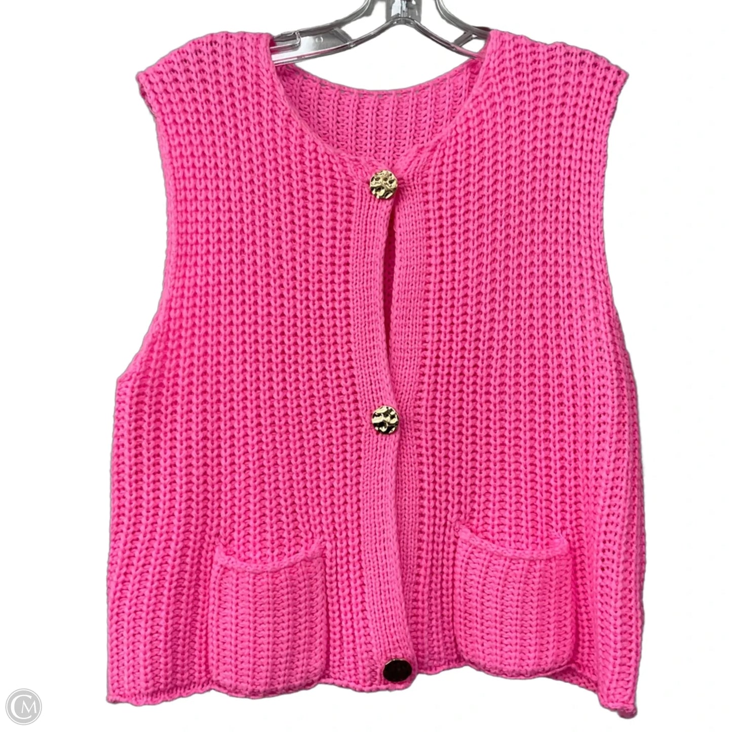 Vest Sweater In Pink, Size: L