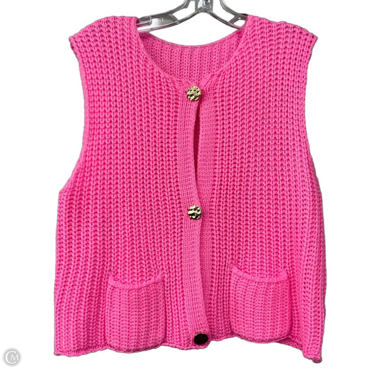 Vest Sweater In Pink, Size: L