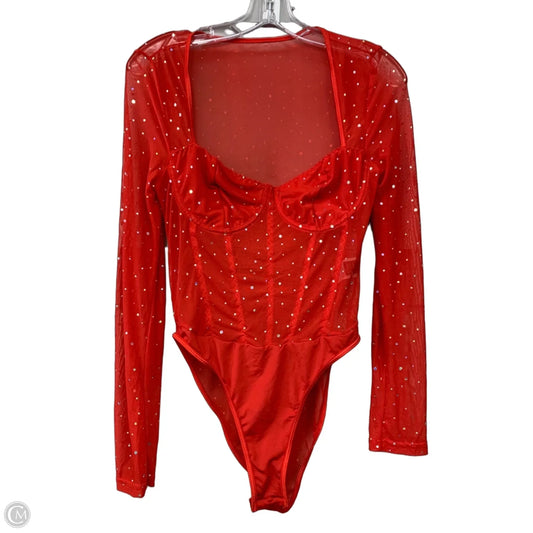 Bodysuit By Shein In Red, Size: L