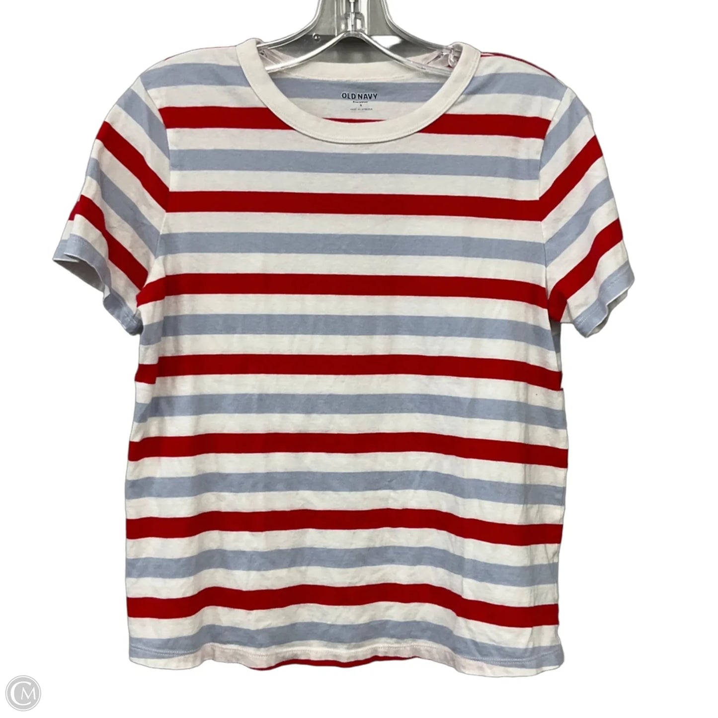 Top Short Sleeve Basic By Old Navy In Striped Pattern, Size: S