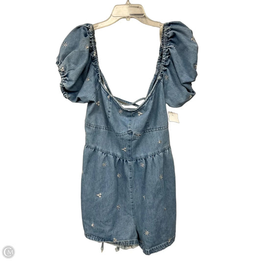 Romper By Lulus In Blue Denim, Size: L