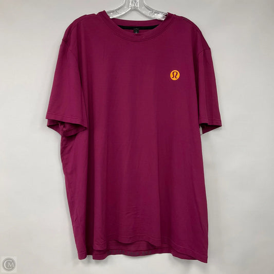 Athletic Top Short Sleeve By Lululemon In Pink, Size: Xl