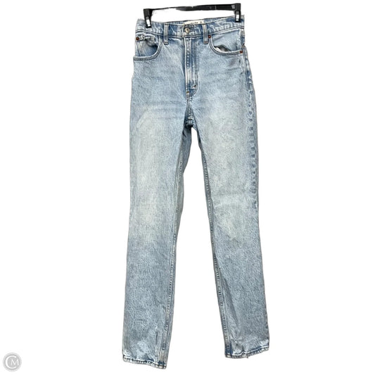 Jeans Straight By Abercrombie And Fitch In Blue Denim, Size: 0
