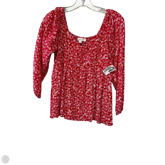 Top Long Sleeve By Loft In Red, Size: 0