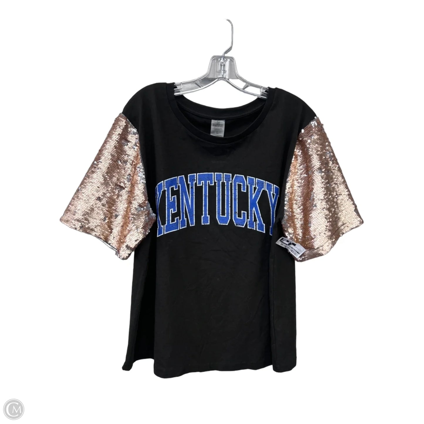 Top Short Sleeve By Clothes Mentor In Black, Size: L