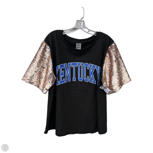 Top Short Sleeve By Clothes Mentor In Black, Size: L