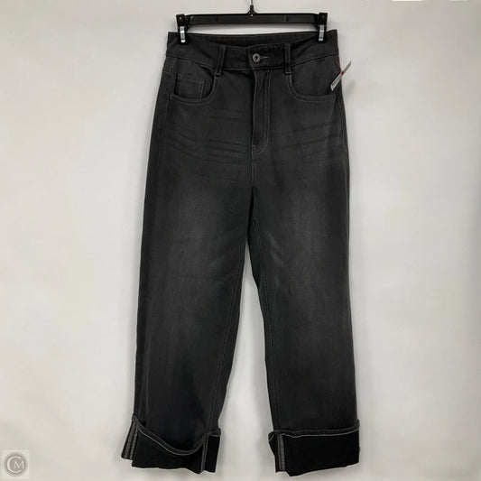 Jeans Wide Leg By Halara In Black Denim, Size: Xs