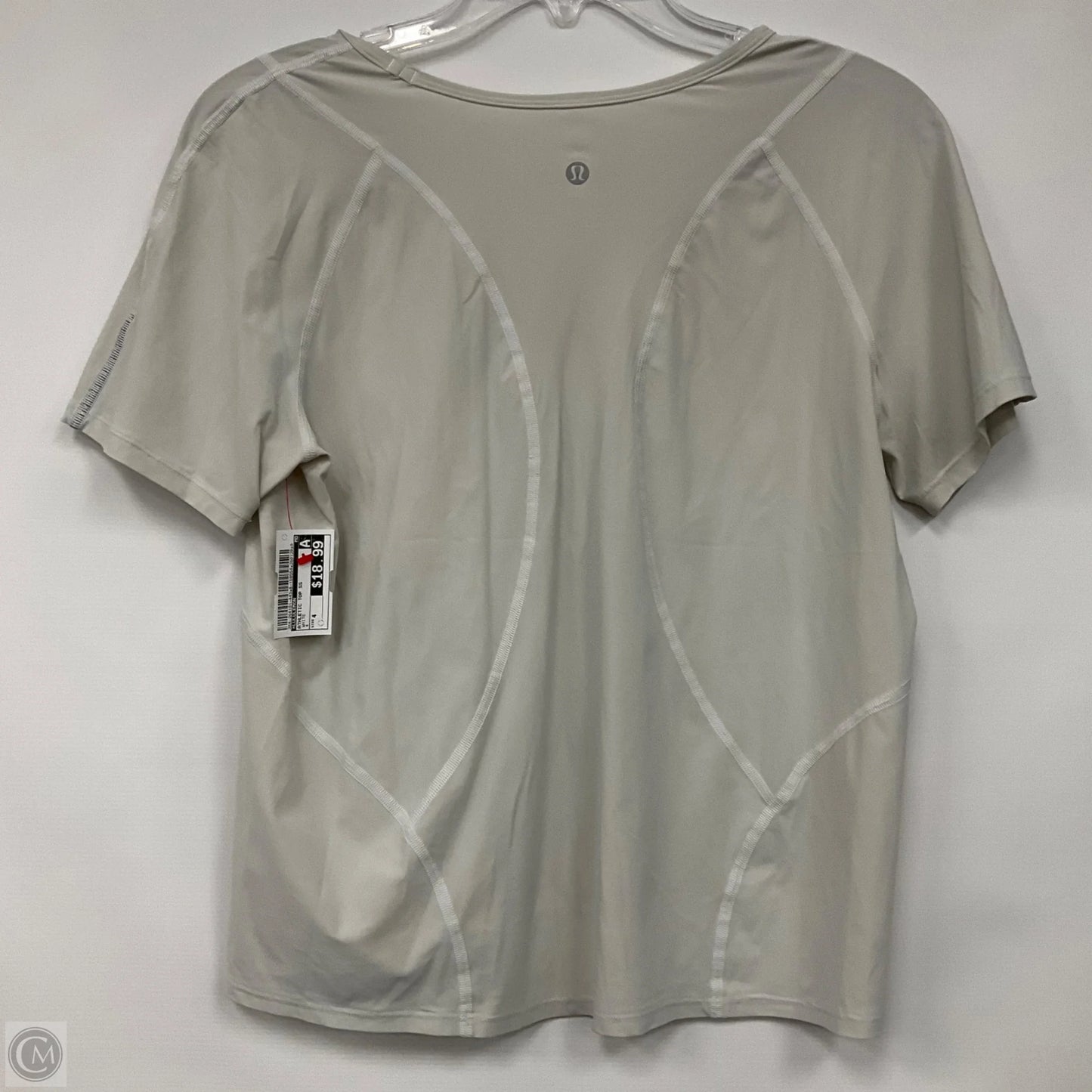 Athletic Top Short Sleeve By Lululemon In White, Size: 4