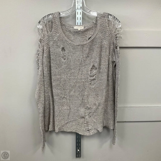 Top Long Sleeve By Gilded Intent In Grey, Size: M