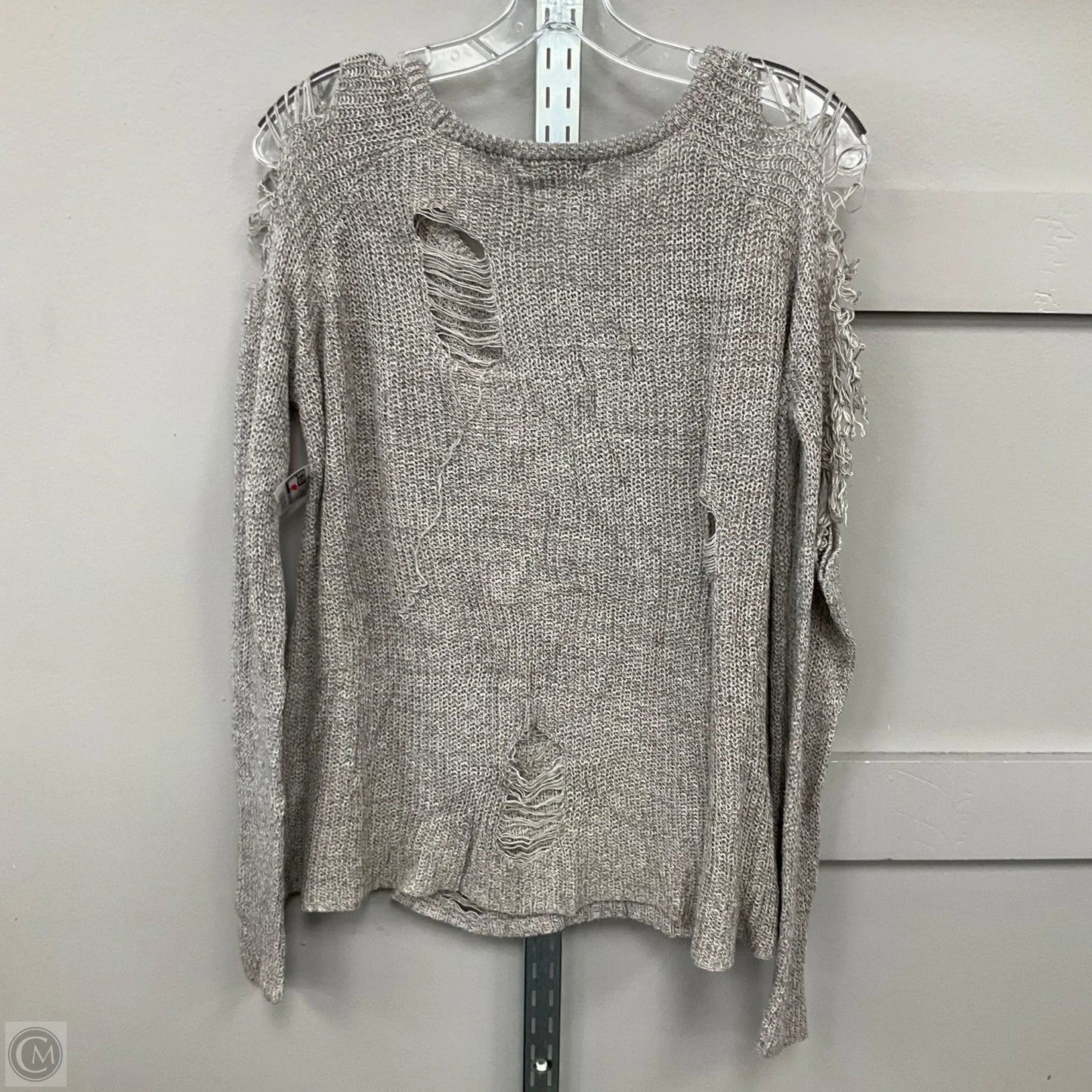 Top Long Sleeve By Gilded Intent In Grey, Size: M
