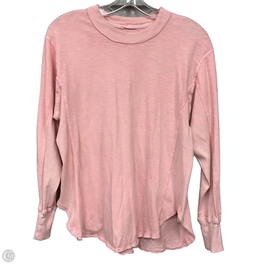 Top Long Sleeve Basic By Aerie In Pink, Size: Xxs