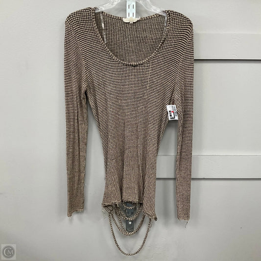 Top Long Sleeve By Gilded Intent In Black & Brown, Size: L