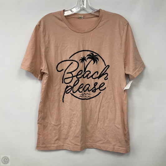 Top Short Sleeve Basic By Cmf In Pink, Size: L