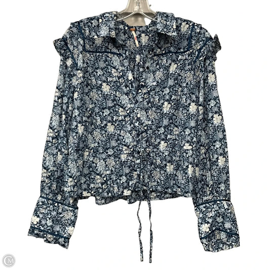 Top Long Sleeve By Free People In Floral Print, Size: M