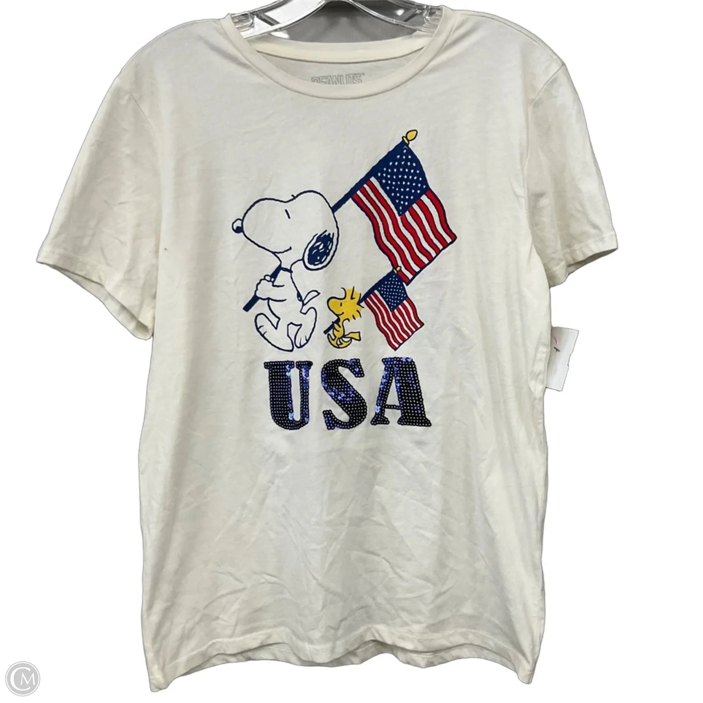 Top Short Sleeve Basic By Cmf In Cream, Size: M