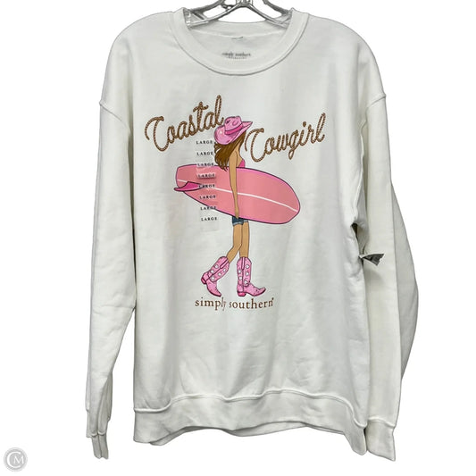Sweatshirt Crewneck By Simply Southern In White, Size: L