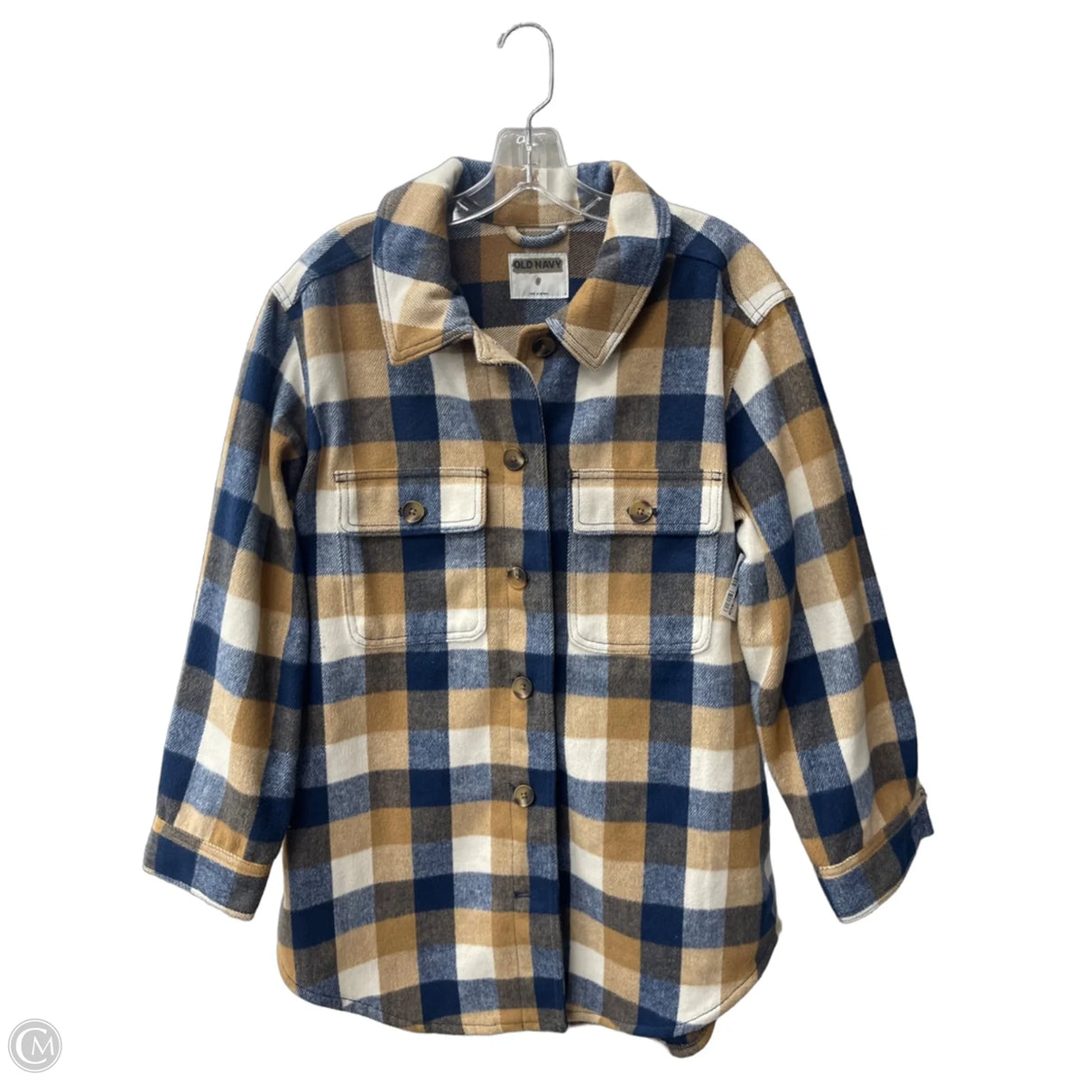 Jacket Shirt By Old Navy In Plaid Pattern, Size: L