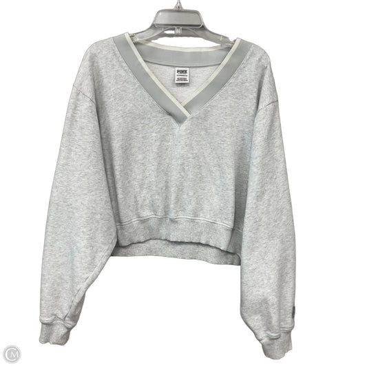 Sweatshirt Crewneck By Pink In Grey, Size: Xxl
