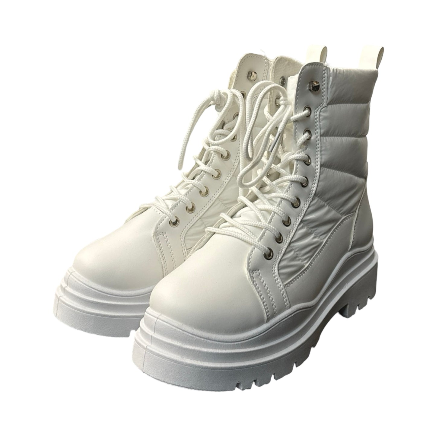 Boots Combat By Fashion Nova In White, Size: 7.5